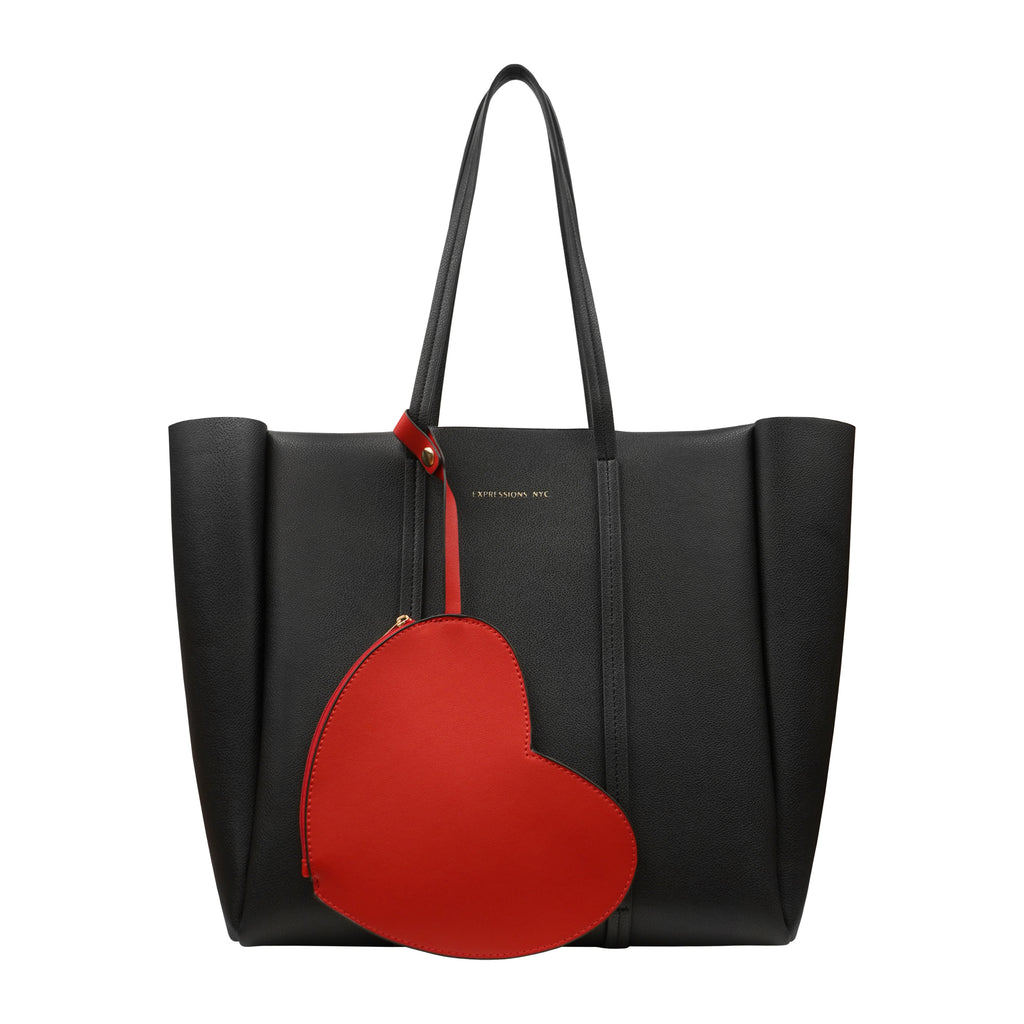 UPPER EAST SIDE TOTE LARGE WITH HEART POUCH